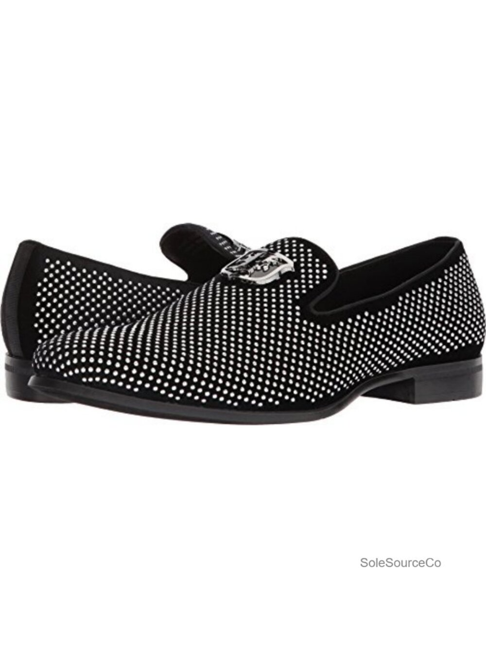 Velvet Studded Slip-On Driving Style Loafers